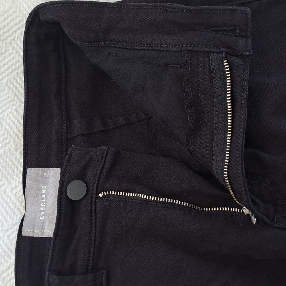 Everlane Womens Black Stretch Utility High Rise‎ Wide Leg Crop Pants 28 - Picture 7 of 9